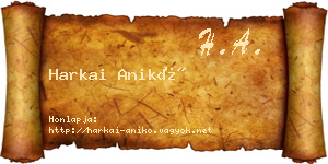 Harkai Anikó névjegykártya